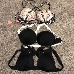VICTORIAS SECRET swim suit tops. Set of 3